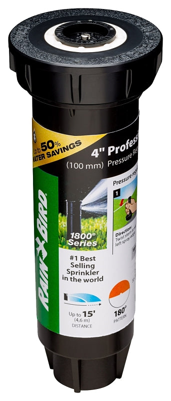 RAINBIRD Rain Bird 1800 Professional 1804HDSP25 Pop-Up Spray Head Sprinkler with Nozzle, 1/2 in Connection, Female, 4 in H Pop-Up