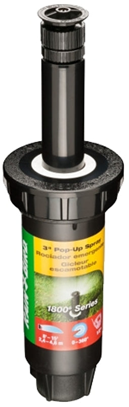 RAINBIRD Rain Bird 1803VAN Pop-Up Spray Head Sprinkler, 1/2 in Connection, Female, 3 in H Pop-Up, 8 to 15 ft, Fixed Nozzle