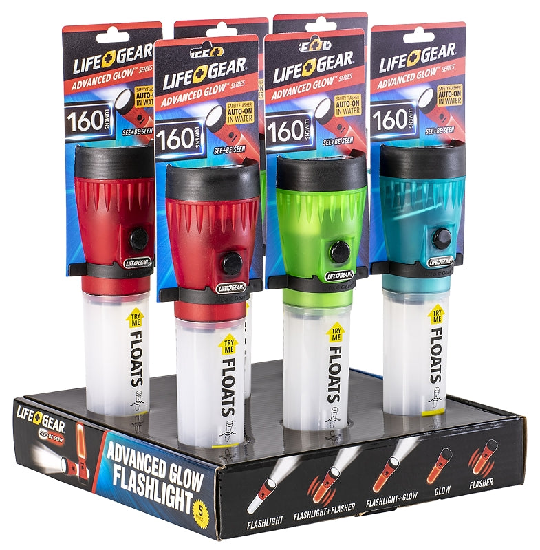 LIFE+GEAR LifeGear 41-3732 Flashlight, AA Battery, LED Lamp, 80 Lumens, 25 hr Run Time, Red