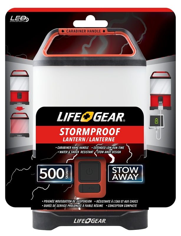 LIFE+GEAR LifeGear 41-3760 Collapsible Lantern, LED Lamp, Plastic, Black/Red