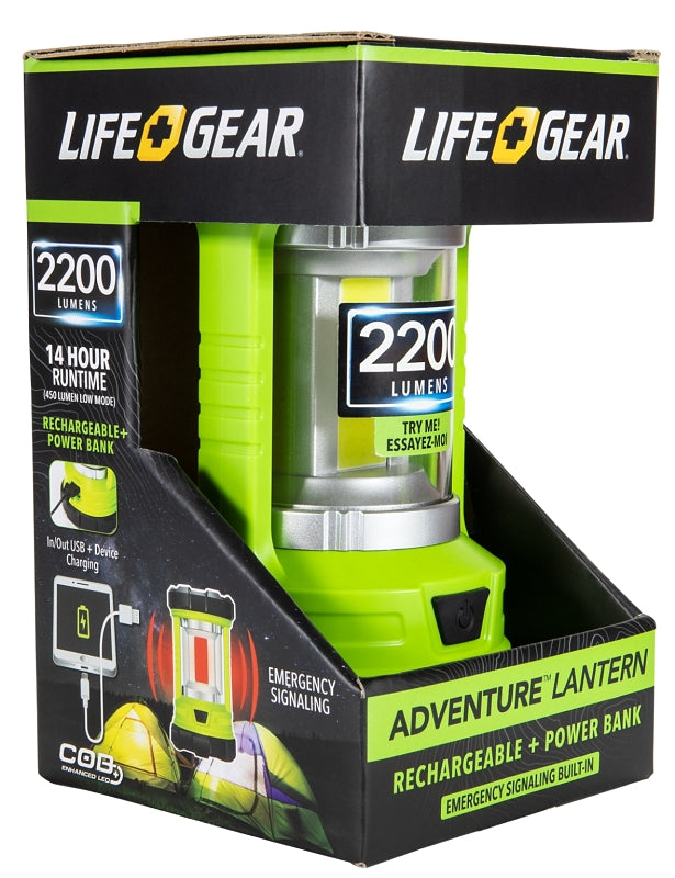 LIFE+GEAR LifeGear 41-3992 Lantern and Power Bank, Lithium-Ion, Rechargeable Battery, Clear ELECTRICAL LIFE+GEAR