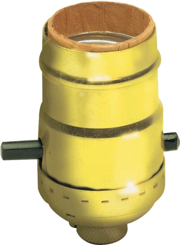 LEVITON Leviton 6098-PG Lamp Holder, 250 V, 660 W, Aluminum Contact, Phenolic Housing Material, Brass ELECTRICAL LEVITON