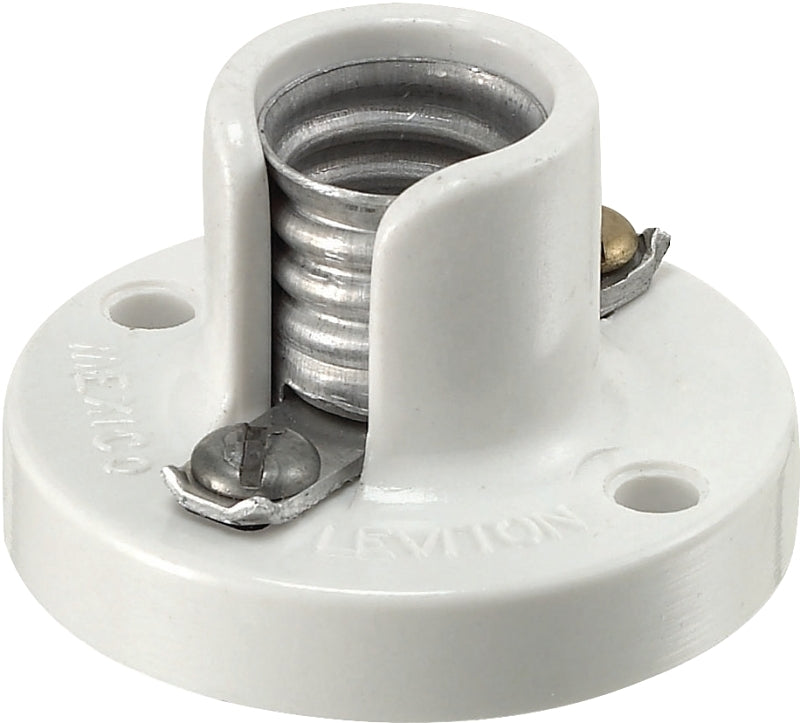 LEVITON Leviton 10028 Lamp Holder, 125 V, 75 W, Phenolic Housing Material, White