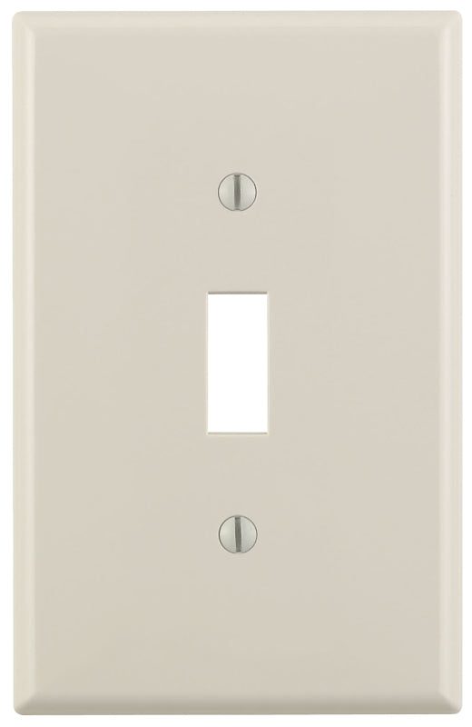 LEVITON Leviton 00PJ1-00T Switch Wallplate, 4-7/8 in L, 3-1/8 in W, 1 -Gang, Nylon, Light Almond