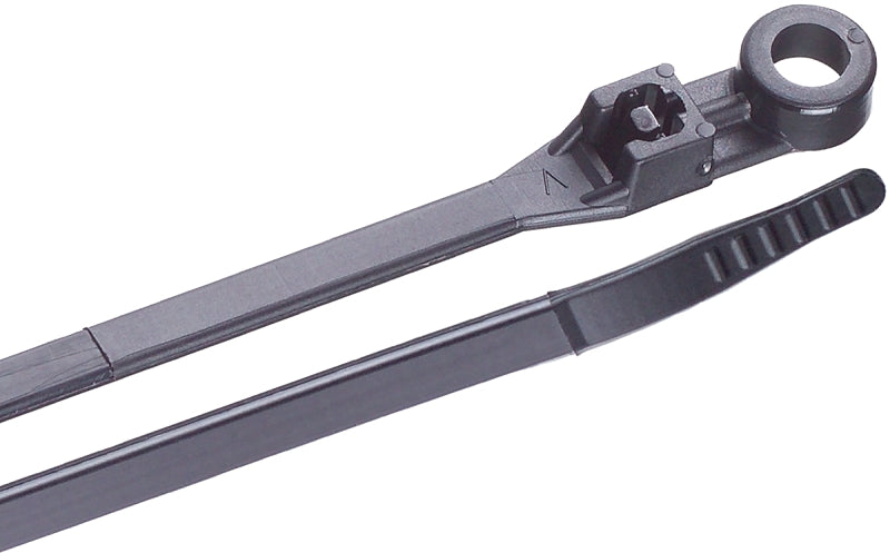 GB Gardner Bender 48-308UVB Cable Tie, 1/4 in Max Bundle Dia, Nylon, Black, 8.63 in L, 100/BAG