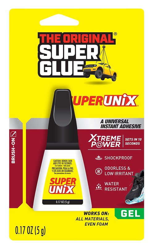 THE ORIGINAL SUPER GLUE Superglue Corp Superunix 11710527 Universal Instant Adhesive, Liquid, Characteristic, Clear/Transparent, 5 g, Tube