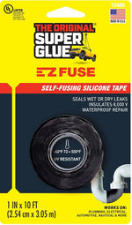 THE ORIGINAL SUPER GLUE The Original Super Glue 11710161 EZ Fuse Tape, 10 ft L, 1 in W, Black PAINT THE ORIGINAL SUPER GLUE