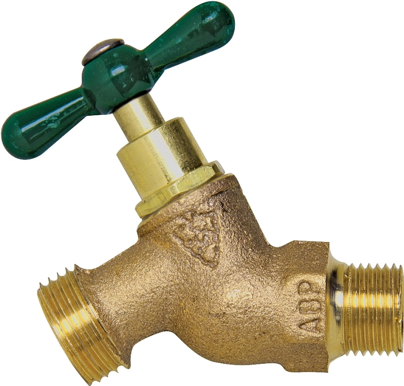 ARROWHEAD Arrowhead Brass 351LF Straight Hose Bibb, 3/4 in Connection, MIP x Male Hose Thread, 125 psi Pressure, Bronze Alloy Body