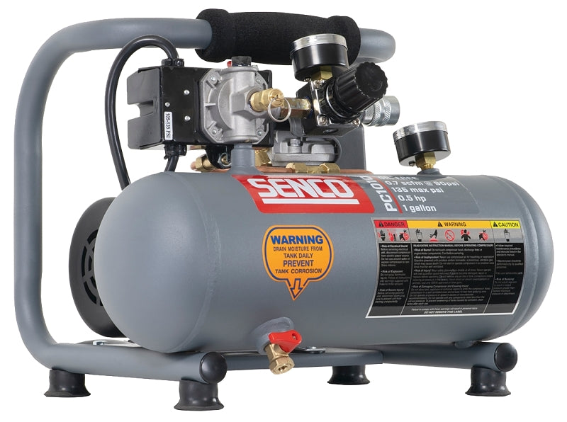 SENCO Senco PC1010 Air Compressor, Tool Only, 1 gal Tank, 0.5 hp, 115 V, 125 psi Pressure, 0.7 scfm Air