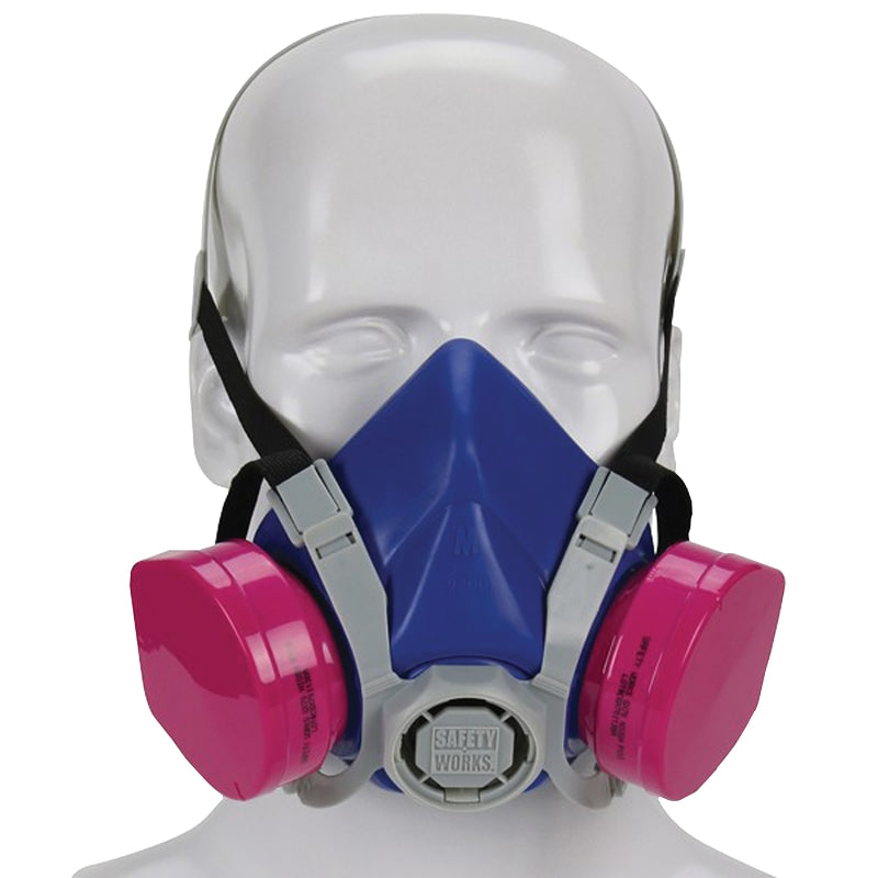 BOSS MFG Safety Works SWX00319 Toxic Dust Respirator, M Mask, P100 Filter Class, 99.97 % Filter Efficiency, Blue CLOTHING, FOOTWEAR & SAFETY GEAR BOSS MFG