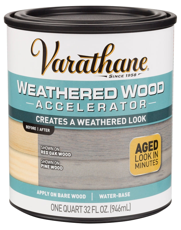 VARATHANE Varathane 313835 Weathered Accelerator, Clear, Liquid, 1 qt PAINT VARATHANE