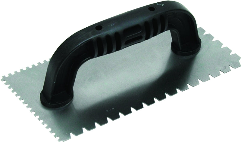 QLT BY MARSHALLTOWN QLT 238 Trowel, 9 in L, 4 in W, Flat V and U Notch TOOLS QLT BY MARSHALLTOWN
