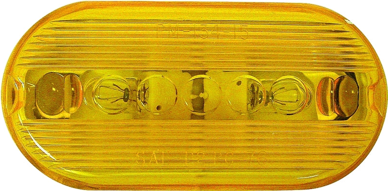 PETERSON MFG PM V135A Marker Light, Oval, 4-1/8 in W, 2 in H, 12 V, Incandescent Lamp, Amber Lens, Surface AUTOMOTIVE PETERSON MFG