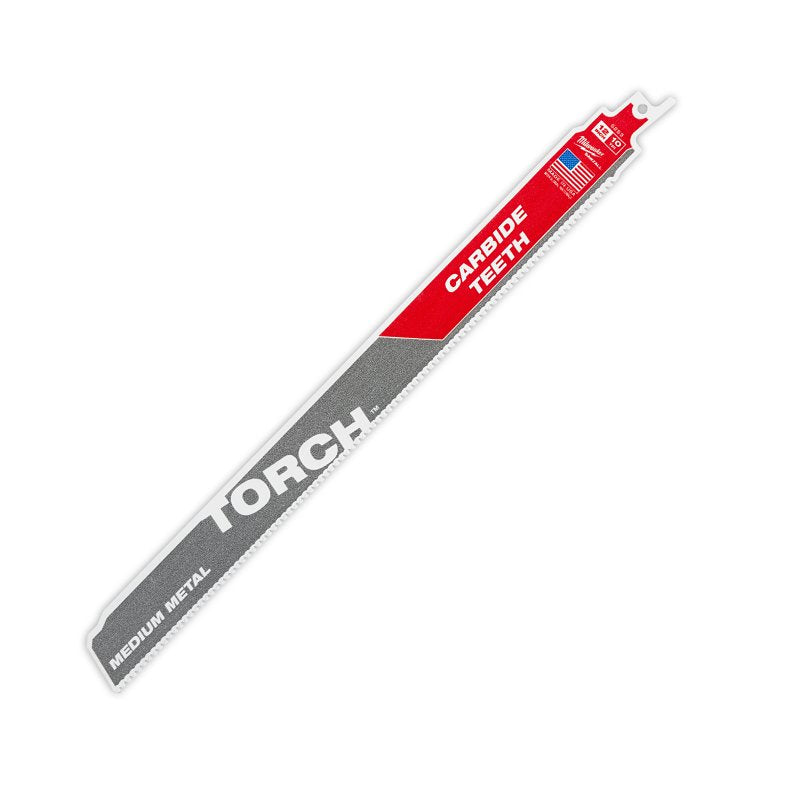 MILWAUKEE Milwaukee TORCH 48-00-5253 Reciprocating Saw Blade, 1 in W, 12 in L, 10 TPI, Carbide Cutting Edge TOOLS MILWAUKEE