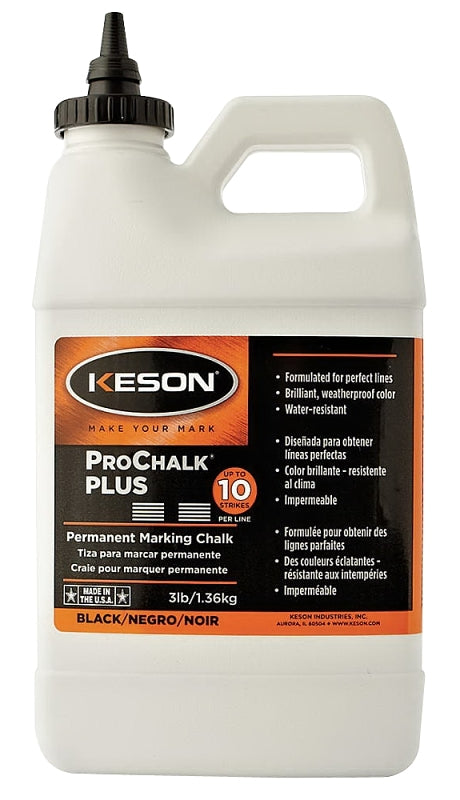 KESON LLC Keson PROCHALK Series PM103BLACK Marking Chalk, Black, Permanent