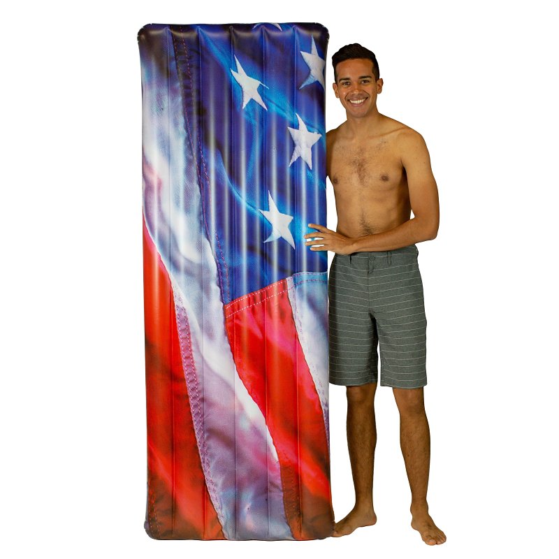 BROOKE & DYLAN LLC PoolCandy Stars and Stripes Series US4402US Deluxe-Size American-Flag Pool Raft, PVC, Blue/Red/White APPLIANCES & ELECTRONICS BROOKE & DYLAN LLC