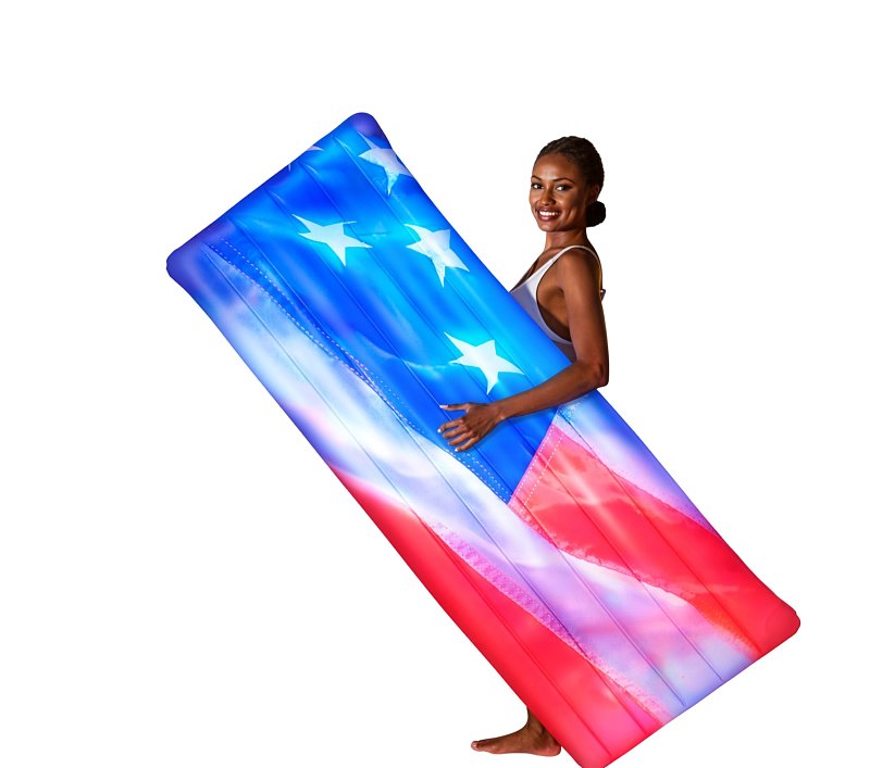 BROOKE & DYLAN LLC PoolCandy Stars and Stripes Series US4452USL Deluxe-Size American-Flag Pool Raft, PVC, Multi-Color APPLIANCES & ELECTRONICS BROOKE & DYLAN LLC