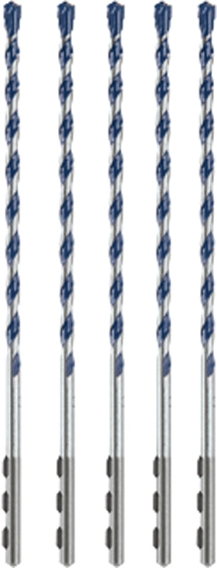 BOSCH Bosch HCBG0405T Hammer Drill Bit Set, 3/16 in Dia, 6 in OAL, Milled Flute, 3/16 in Dia Shank, Hex Shank