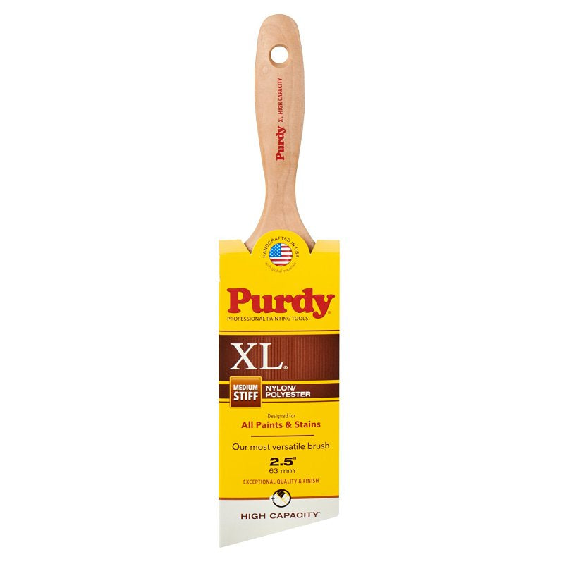 PURDY Purdy XL 144424425 Paint Brush, 2-1/2 in W, Angular Trim Brush, Nylon/Polyester Bristle, Beavertail Handle PAINT PURDY