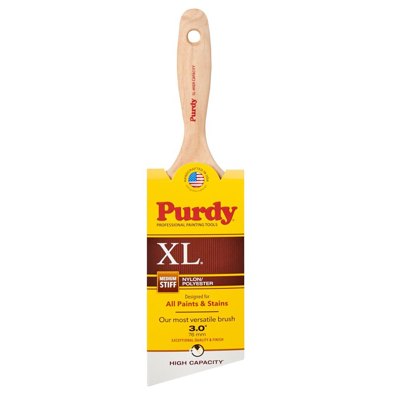 PURDY Purdy XL 144424430 Paint Brush, 3 in W, Angular Trim Brush, Nylon/Polyester Bristle, Beavertail Handle PAINT PURDY