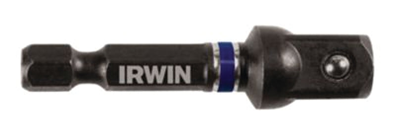 IRWIN Irwin 1837572 Socket Adapter, 1/4 in Drive, Hex Drive, 3/8 in Output Drive, Square Output Drive, 2 in L, Steel
