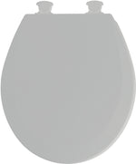 MAYFAIR Mayfair 41EC 162/46EC Toilet Seat, Round, Molded Wood, Silver, Twist Hinge