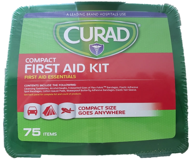 CURAD Curad CURFAK200RB Compact Latex-Free First Aid Kit, 75-Piece