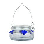 NATURE'S WAY BIRD PRODU Nature's Way MJF1 Bird Feeder, Mason Jar, 6 oz, Nectar, 4-Port/Perch, Glass/Stainless Steel, 2-1/2 in H