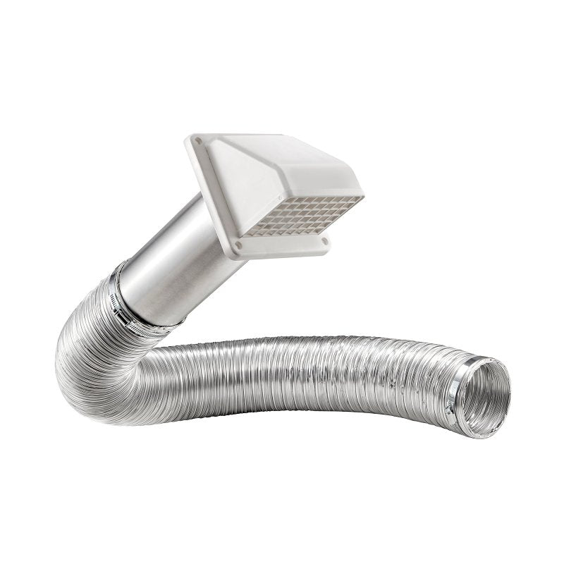 LAMBRO Lambro 1375W-R Wall Hood Vent Kit, Plastic, White, Includes: (2) 4 in Metal Worm Gear Clamps PLUMBING, HEATING & VENTILATION LAMBRO