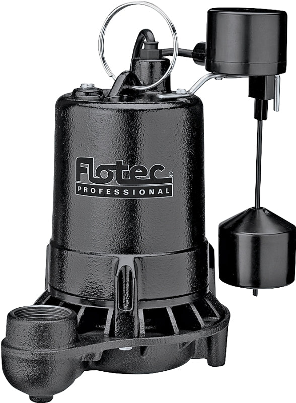 FLOTEC Flotec Professional Series E75VLT Sump Pump, 1-Phase, 7 A, 115 V, 0.75 hp, 1-1/2 in Outlet, 25 ft Max Head, 1800 gph PLUMBING, HEATING & VENTILATION FLOTEC