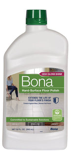 BONA Bona WT760051161 Floor Polish, 32 oz, White, Liquid