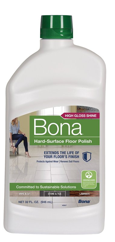 BONA Bona WT760051161 Floor Polish, 32 oz, White, Liquid