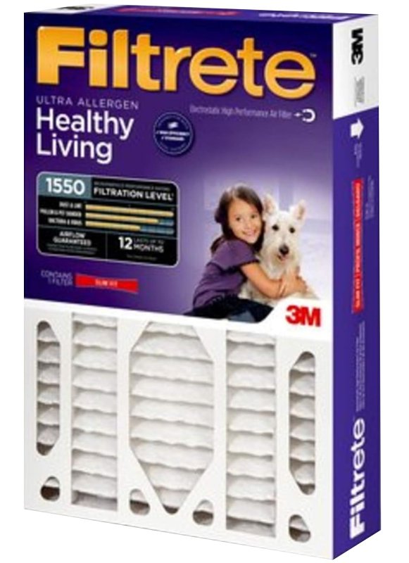 FILTRETE Filtrete NDP01-5IN-2 Air Filter, Electrostatic, 5 in Thick, 25 in L, 16 in W, 12 MERV, 1550 MPR