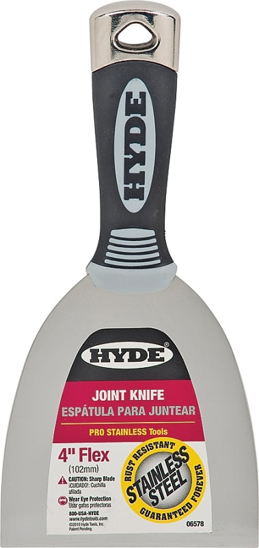 HYDE Hyde 06578 Joint Knife, 4 in W Blade, 4 in L Blade, Stainless Steel Blade, Single-Edge Blade, Soft-Grip Handle