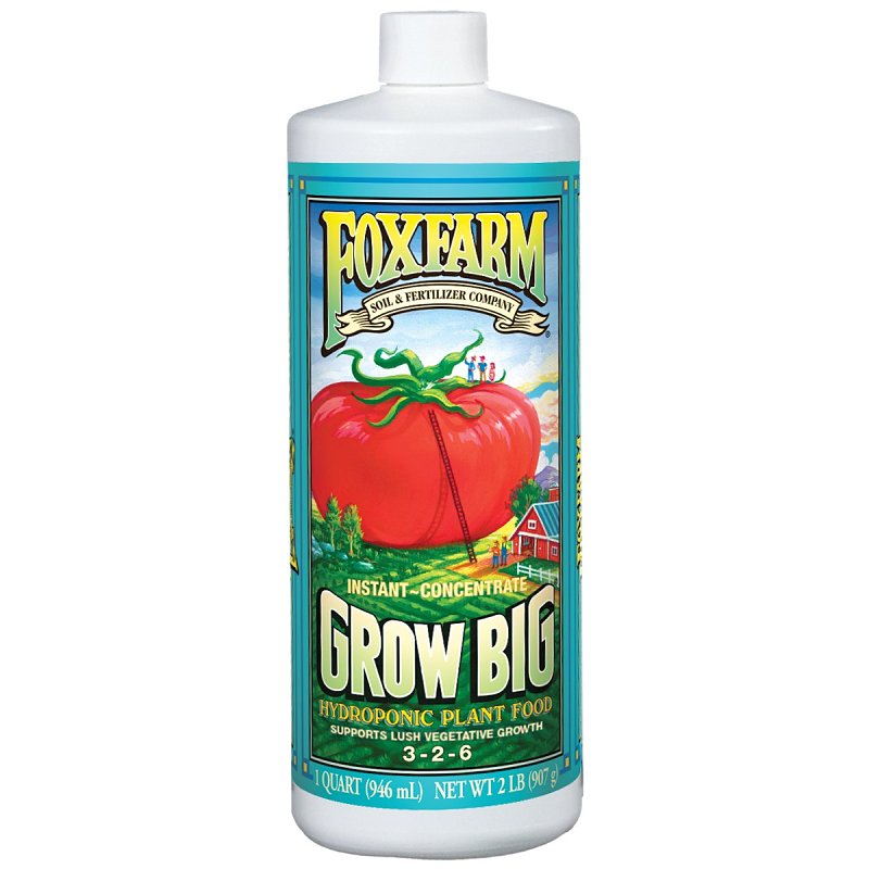 FOX FARM Grow Big 790218 Plant Food, 1 qt, Liquid, 3-2-6 N-P-K Ratio LAWN & GARDEN FOX FARM