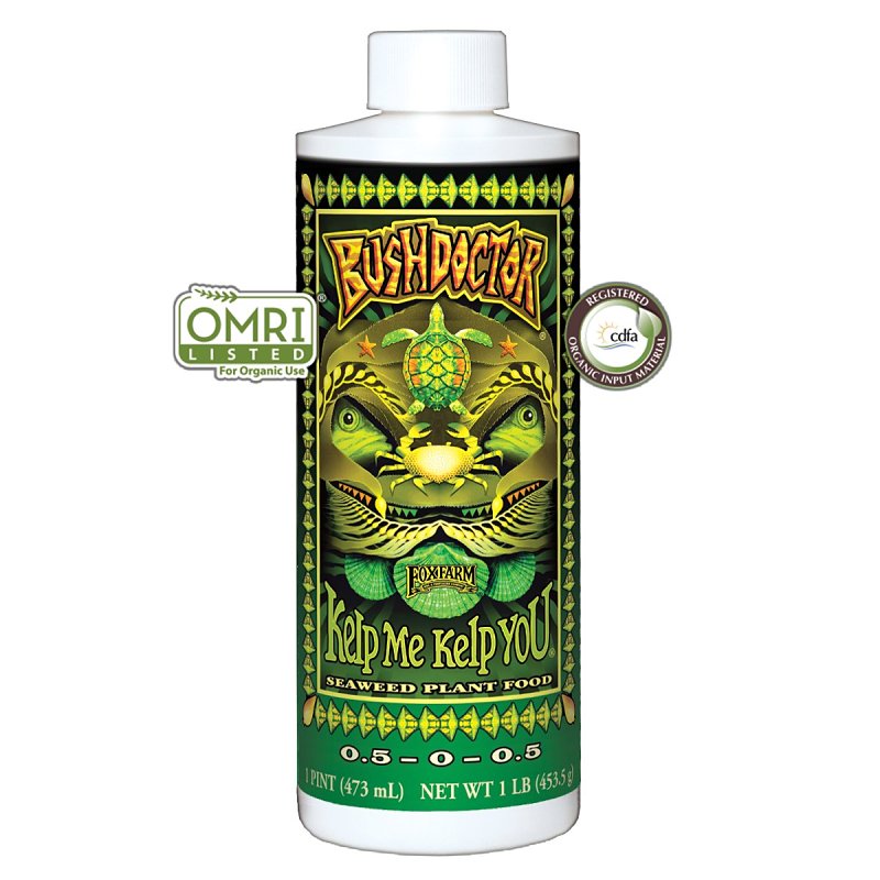 FOX FARM Bush Doctor Kelp Me Kelp You FX794209 Plant Food, 1 pt, Liquid, 0.5-0-0.5 N-P-K Ratio