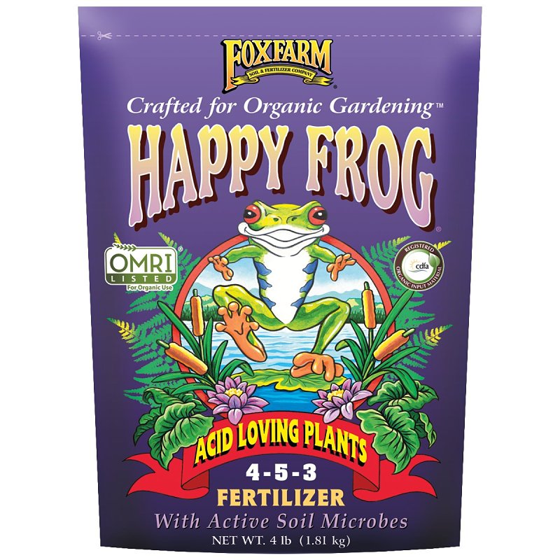 FOX FARM Happy Frog HFACID4 Acid Loving Plant Fertilizer, 4 lb Bag, Granular LAWN & GARDEN FOX FARM