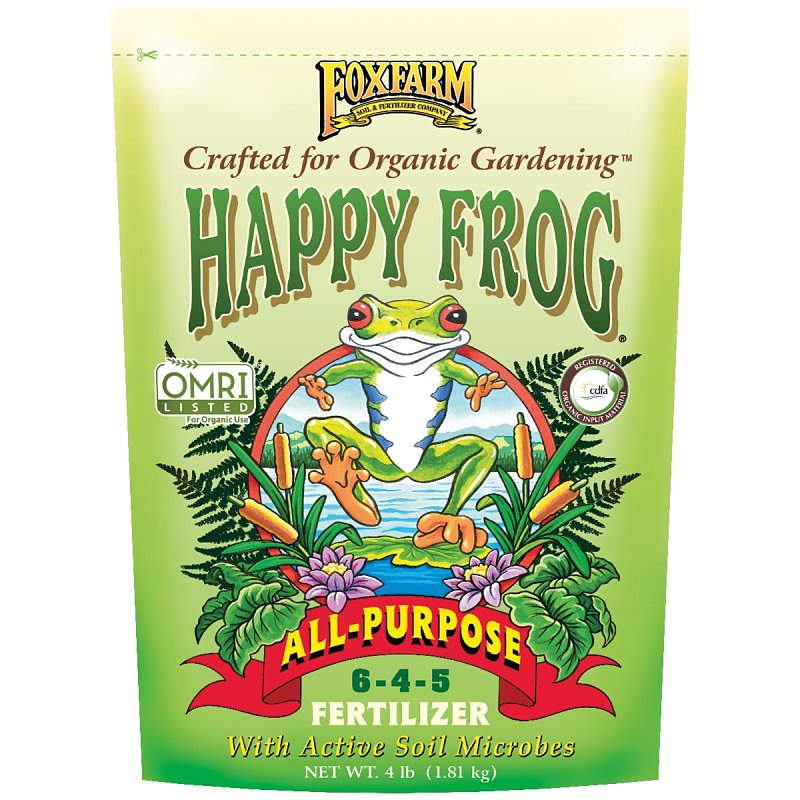 FOX FARM Happy Frog HFALLPURP4 All-Purpose Plant Food, 4 lb, Granular, 6-4-5 N-P-K Ratio