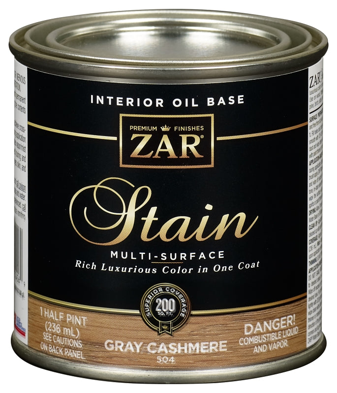 ZAR ZAR 50406 Wood Stain, Gray Cashmere, Liquid, 0.5 pt PAINT ZAR