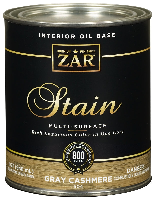 ZAR ZAR 50412 Wood Stain, Gray Cashmere, Liquid, 1 qt PAINT ZAR