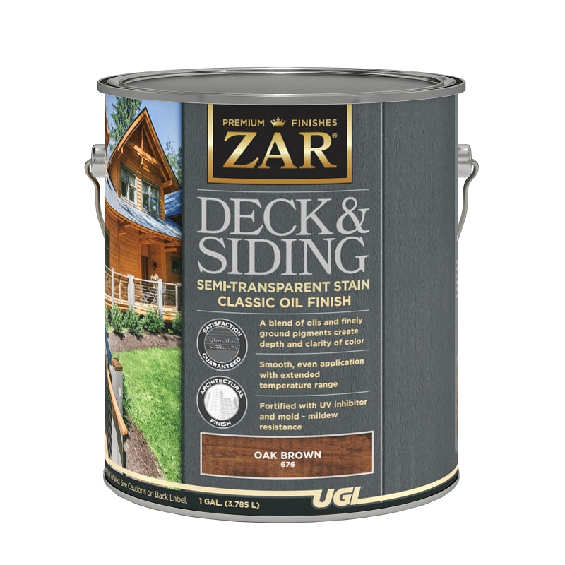 ZAR ZAR 67613 Semi-Transparent Stain, Oak Brown, Liquid, 1 gal PAINT ZAR