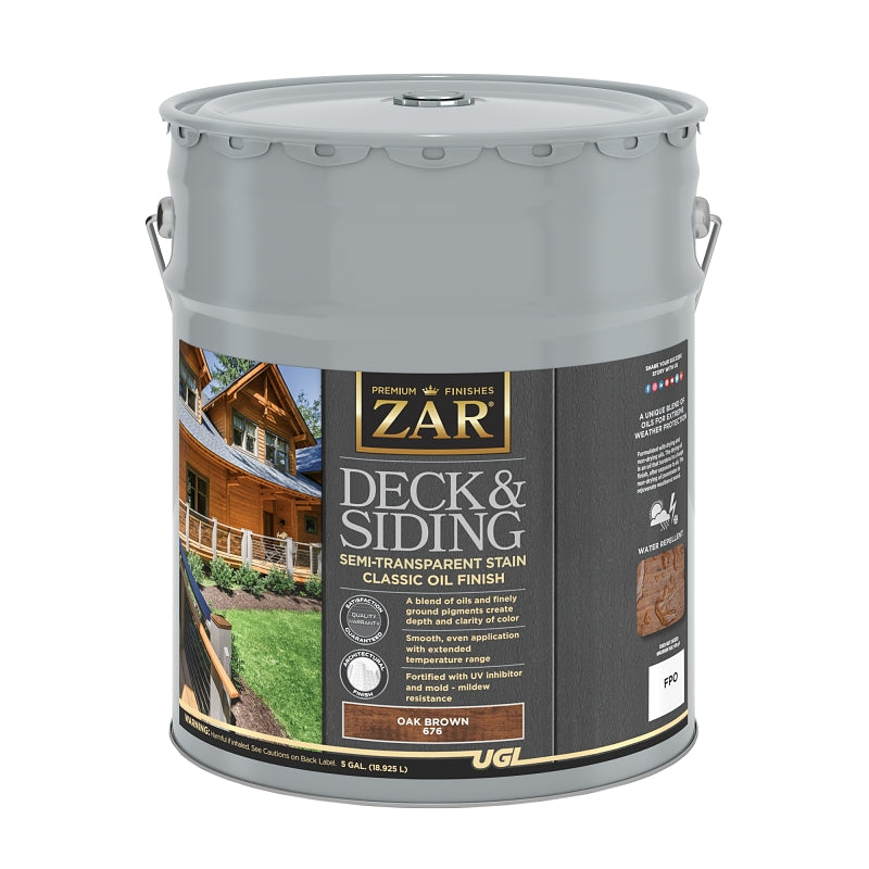 ZAR ZAR 67615 Semi-Transparent Stain, Oak Brown, Liquid, 5 gal PAINT ZAR