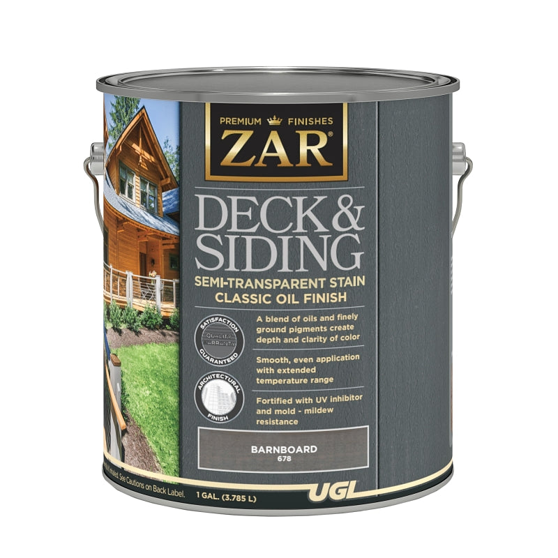 ZAR ZAR 67813 Semi-Transparent Stain, Barnboard, Liquid, 1 gal PAINT ZAR