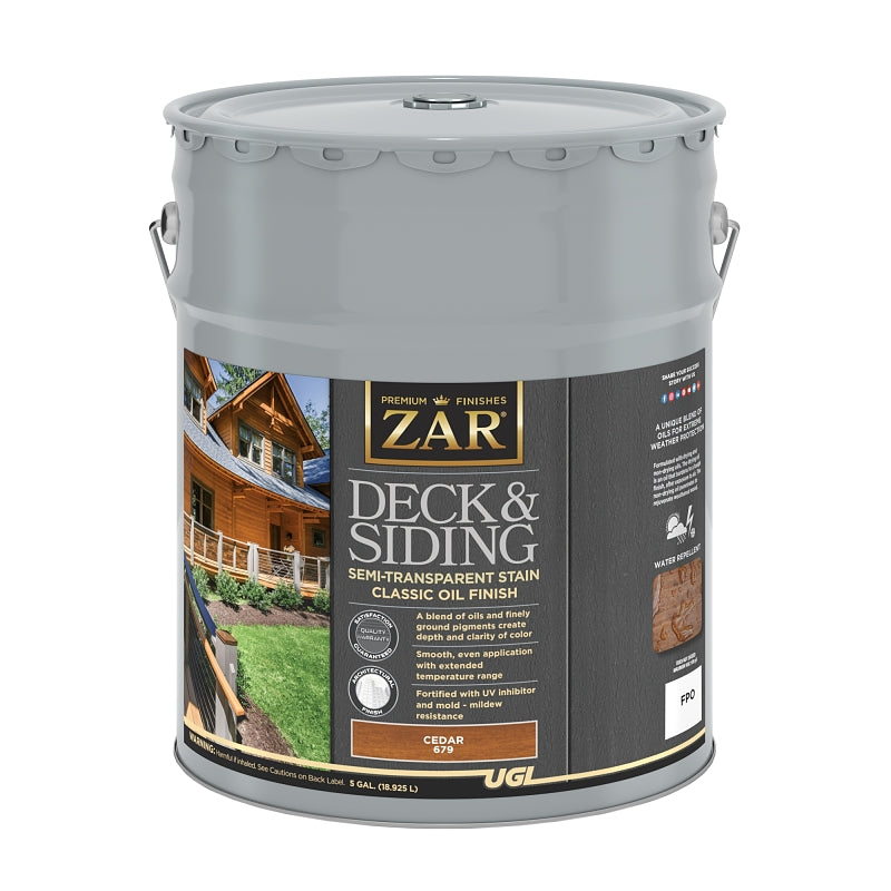 ZAR ZAR 67915 Semi-Transparent Stain, Cedar, Liquid, 5 gal PAINT ZAR