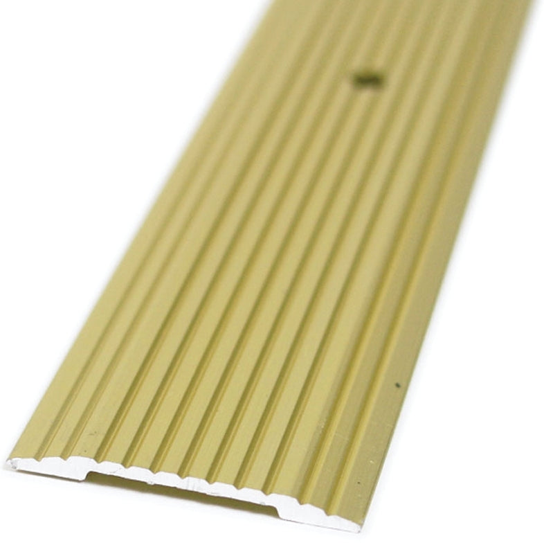 M-D M-D 79012 Seam Binder, 36 in L, 1-1/4 in W, Fluted Surface, Aluminum, Satin Brass