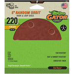 GATOR Gator 3781 Sanding Disc, 220 Grit, Extra Fine, Aluminum Oxide Abrasive, Vented, 5 in Dia TOOLS GATOR