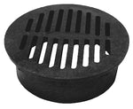 NDS NDS 40 Drain Grate, 6 in Dia, 6-3/4 in L, 6-3/4 in W, Round, 1/4 in Grate Opening, HDPE, Black