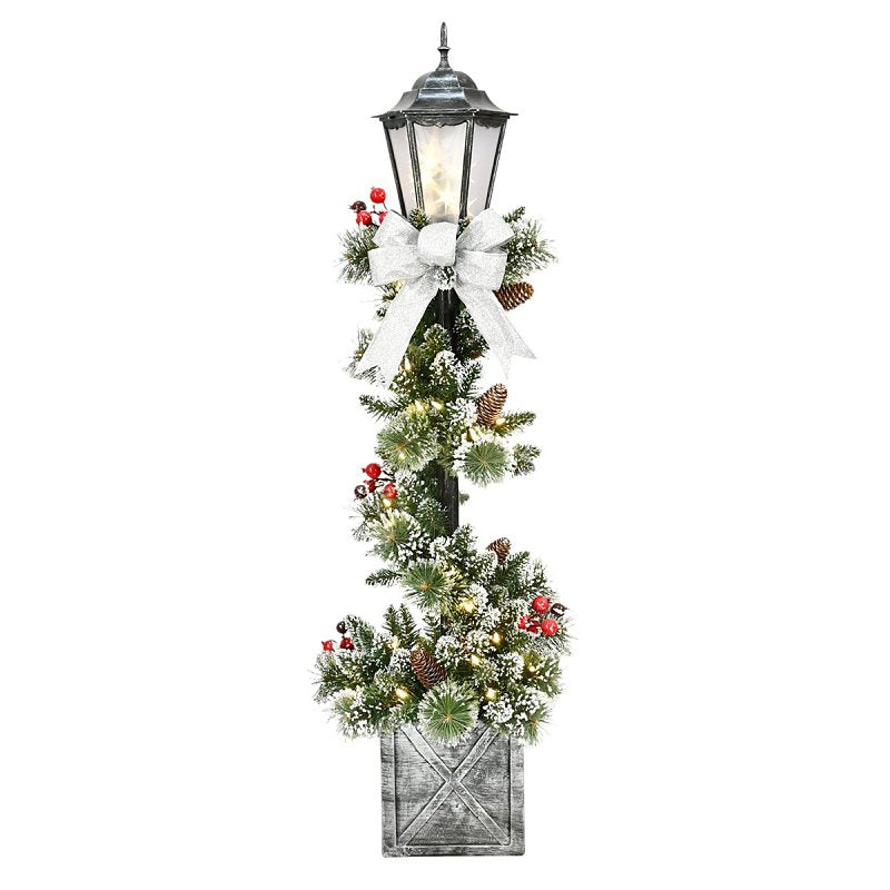 PULEO ASIA LIMITED Puleo Asia Limited 301-5740-LP40L05 Lamp Post, 14 in L, 14 in W, Metal/PVC, White, LED HOLIDAY & PARTY SUPPLIES PULEO ASIA LIMITED