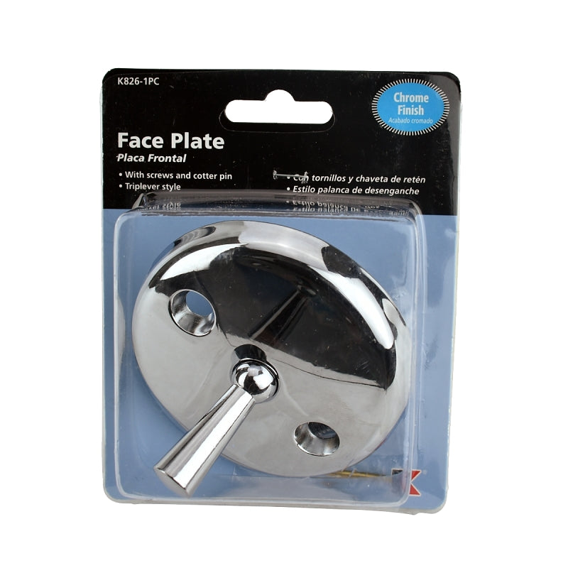KEENEY Keeney K826-1PC Trip Lever Face Plate, Metal, Polished Chrome PLUMBING, HEATING & VENTILATION KEENEY