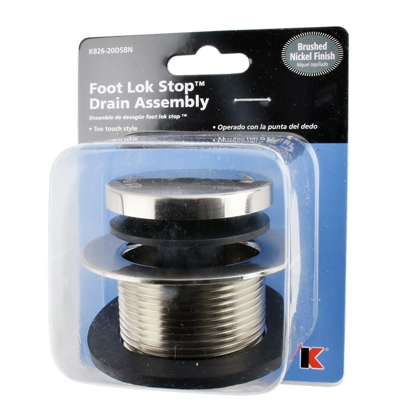 KEENEY Keeney K826-20DSBN Foot Lok Closure Assembly with Strainer, Brushed Nickel, Specifications: 1-1/2 in Size PLUMBING, HEATING & VENTILATION KEENEY